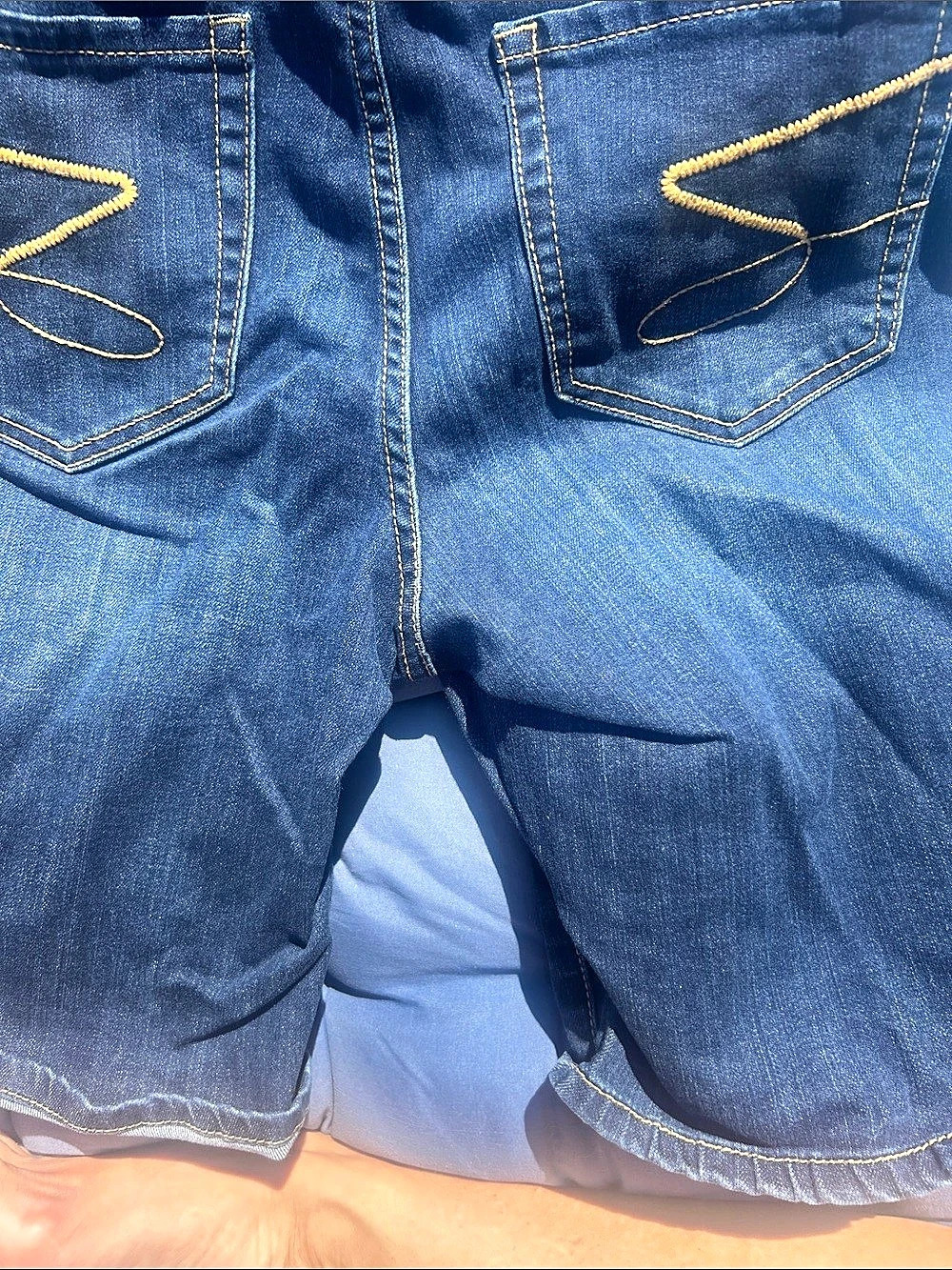 Seven7 bootcut jeans shorts in Blue Waist 10